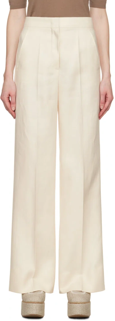 Max Mara Hangar Linen Wide-leg Pants In White