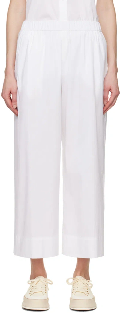 Max Mara Esperia Cotton Blend Poplin Trousers In White