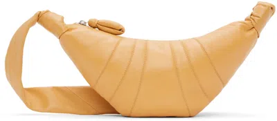 Lemaire Small Croissant Leather Shoulder Bag In Ye525 Butter