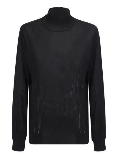 Apc High-neck Cashmere-silk Jumper In Black