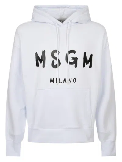 Msgm Branded Sweatshirt In White