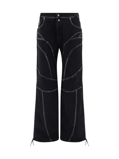 Versace Jeans Couture Denim Pants In Black Black