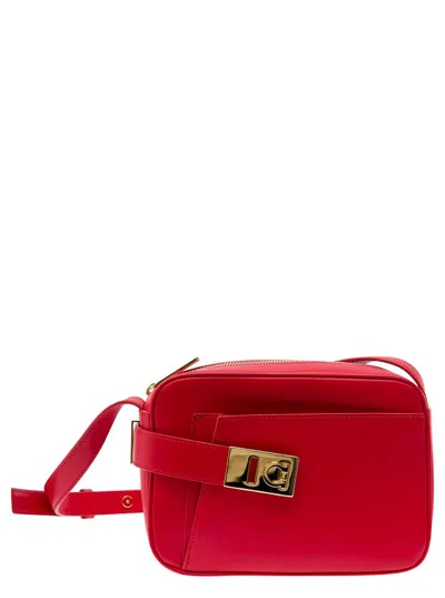 Ferragamo Archive Gancini Crossbody In Red