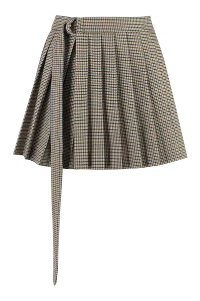 Ami Alexandre Mattiussi Ami Paris Wool Mini Skirt In Beige