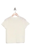 Vince Cotton Crochet Crewneck T-shirt In Optic White
