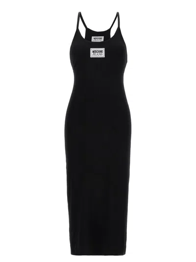 Mo5ch1no Jeans Ribbed Midi Dress Dresses Black