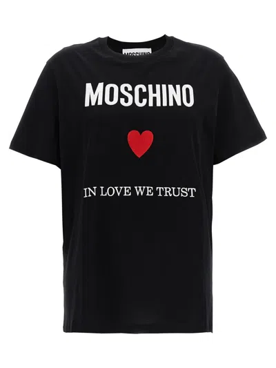 Moschino In Love We Trust T-shirt In Black