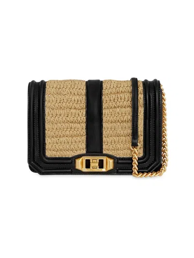 Rebecca Minkoff Small Love Straw Crossbody Bag In Multicolor