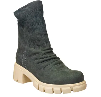 Naked Feet Protocol Heeled Mid Shaft Boots In Green