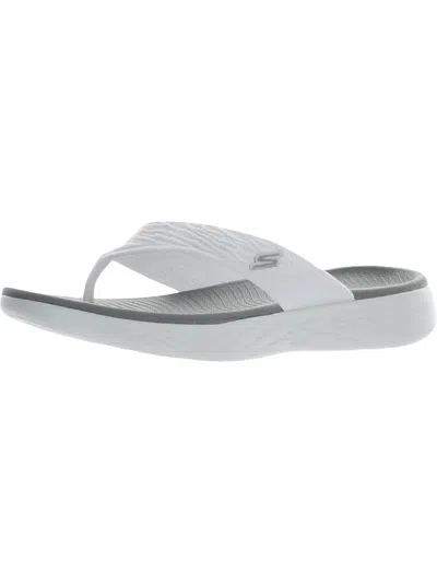 Skechers On The Go 600-sunny Womens Knit Casual Flip-flops In Grey