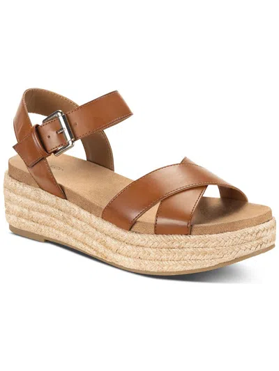 Style & Co Emberr Ankle-strap Espadrille Platform Wedge Sandals, Created For Macy's In Brown