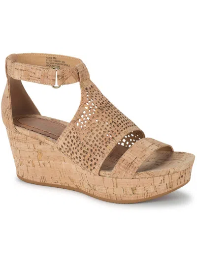 Baretraps Raisie Womens Wedge Casual Heels In Natural