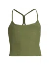 Beyond Yoga Women's Spacedye Racerback Crop Tank In Moss Green Heather