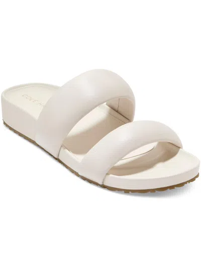 Cole Haan Mojave Womens Double Band Slip On Slide Sandals In White