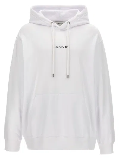 Lanvin Logo Embroidery Hoodie In White