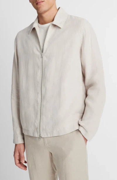 Vince Hemp Zip-up Jacket In Soft Clay