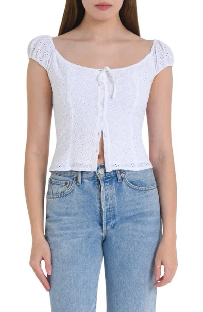 Wayf Catalina Eyelet Embroidery Top In Ivory