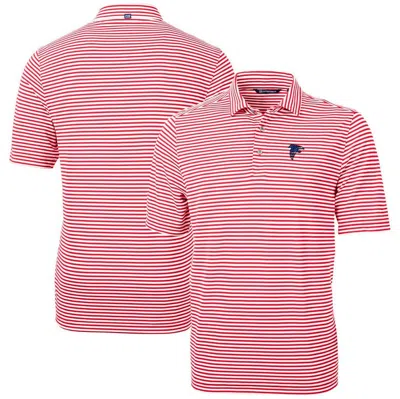 Cutter & Buck Red Atlanta Falcons Big & Tall Team Virtue Eco Pique Stripe Recycled Polo