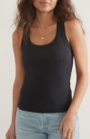 Marine Layer Lexi Ribbed Tank In Faded Black