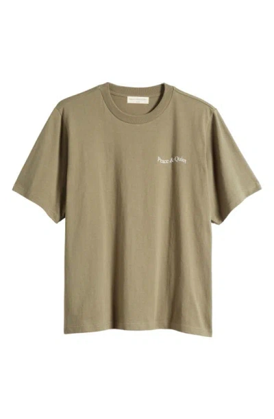 Museum Of Peace And Quiet Wordmark Graphic T-shirt In Olive