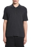 Vayder Arnold Organic Cotton Blend Zip Polo Sweater In Black