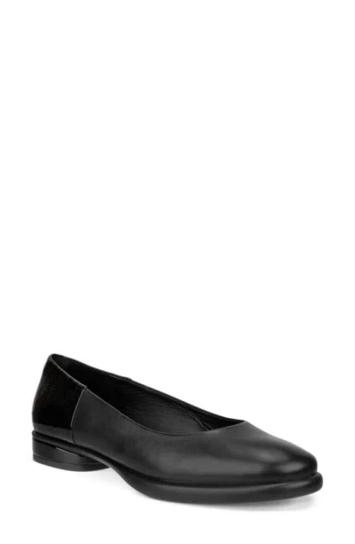 Ecco Sculpted Lx Water Resistant Ballet Flat In Black