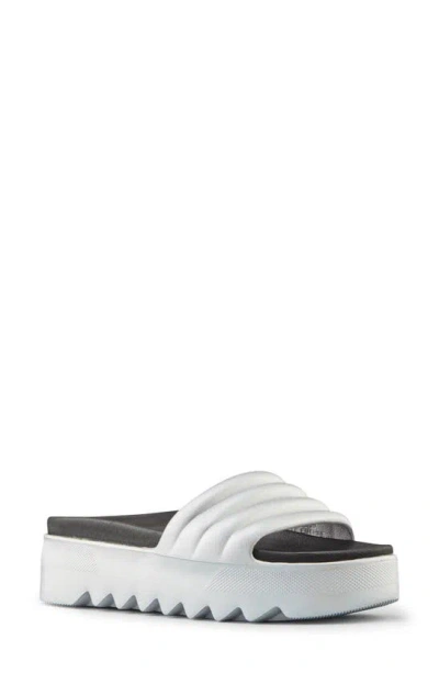 Cougar Pool Party Platform Slide Sandal In Silver Metallic