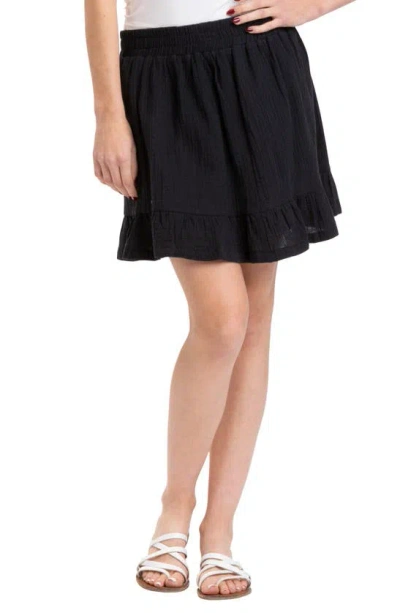 Threads 4 Thought Janessa Pull-on Organic Cotton Double Gauze Skirt In Black