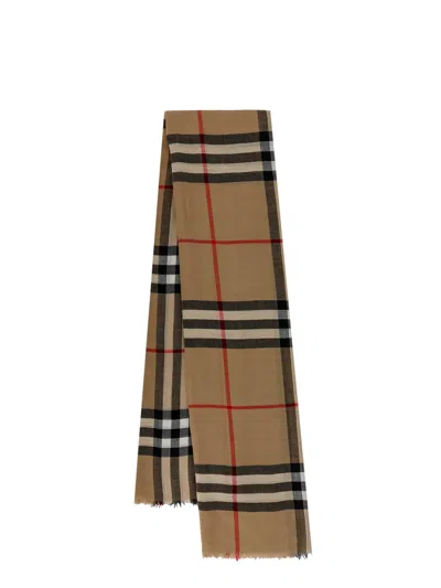 Burberry Woman Scarf Woman Multicolor Scarves In Archive Beige
