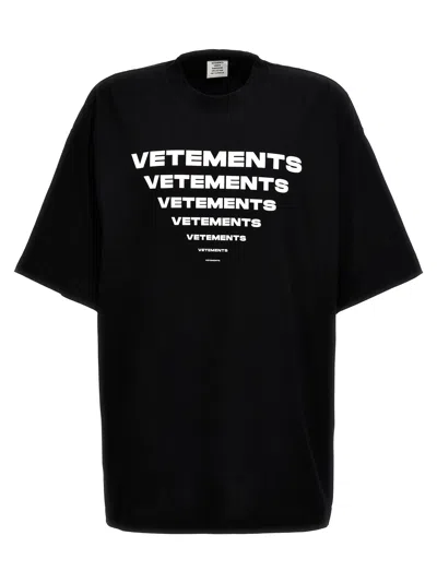 Vetements Pyramid Logo T-shirt In Black