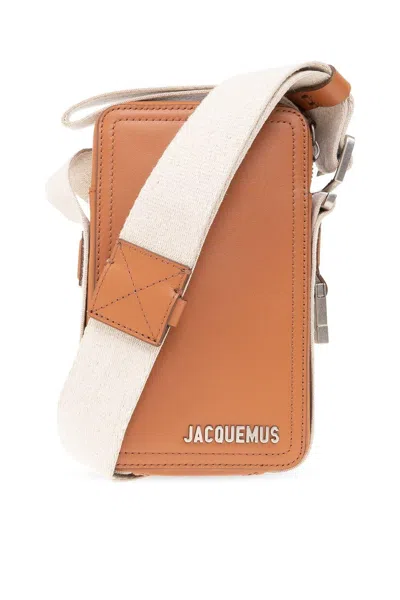 Jacquemus Le Cuerda Vertical Grosgrain Crossbody Bag In Brown