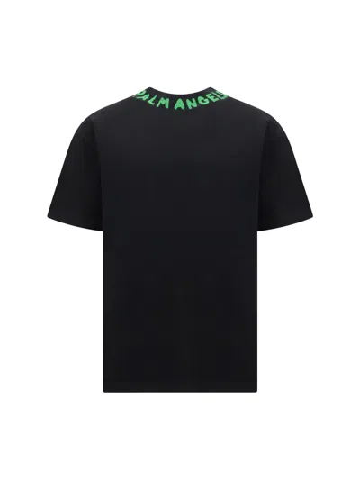 Palm Angels Seasonal T-shirt In Black Green Fluo