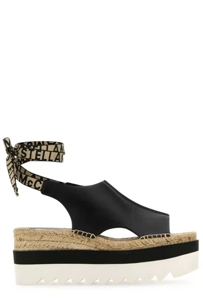 Stella Mccartney Gaia Logo-ribbon Ankle Strap Platform Espadrilles In Default Title