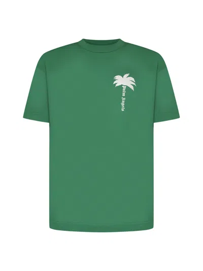 Palm Angels T-shirt In Green Off White