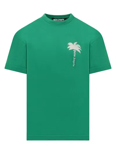 Palm Angels The Palm T-shirt In Green/off White