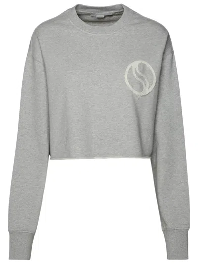 Stella Mccartney S-wave Cropped Sweatshirt In Grey