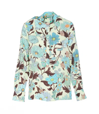 Stella Mccartney Garden-print Buttoned Shirt In Multicolor Mint