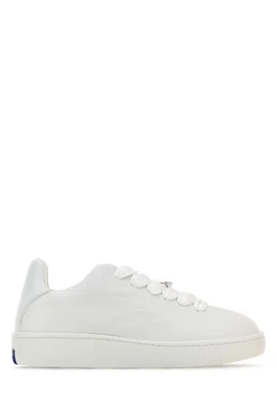 Burberry Leather Box Trainers In White