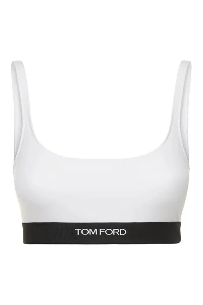 Tom Ford Bralette With Logo Band In White