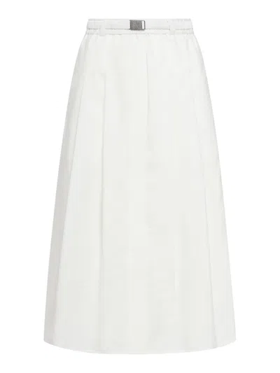 Brunello Cucinelli Skirt In White Natural