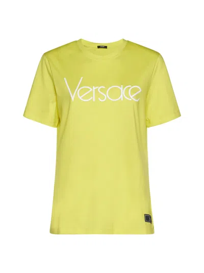 Versace T-shirt  Woman Colour Yellow In Yellow White