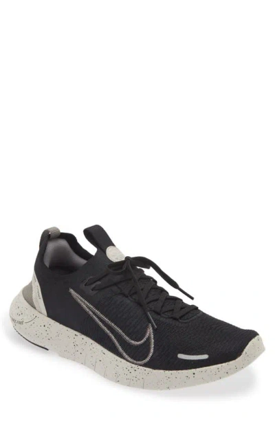 Nike Free Run Flyknit Next Nature Running Shoe In Black/ Flat Pewter/ Iron Ore
