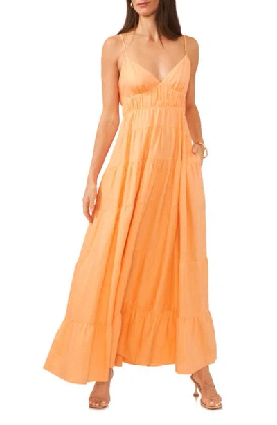 1.state Tiered Maxi Dress In Cadmium Orange