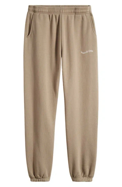 Museum Of Peace And Quiet Wordmark Cotton Track Pants In Clay
