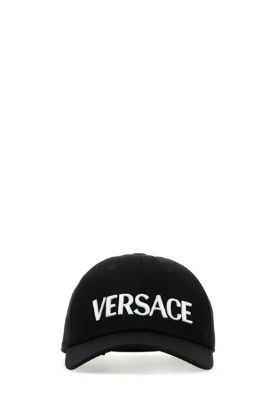 Versace Woman Black Cotton Baseball Cap