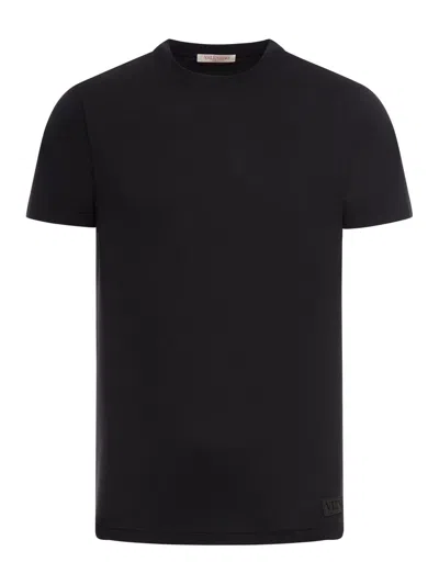 Valentino Crewneck Short-sleeved T-shirt In Black