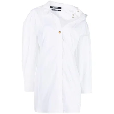 Jacquemus Collared Long-sleeve Shirt In Bianco