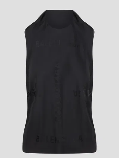 Balenciaga Knotted Top In Black