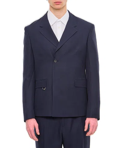 Jacquemus Double Breasted Blazer In Blu Navy