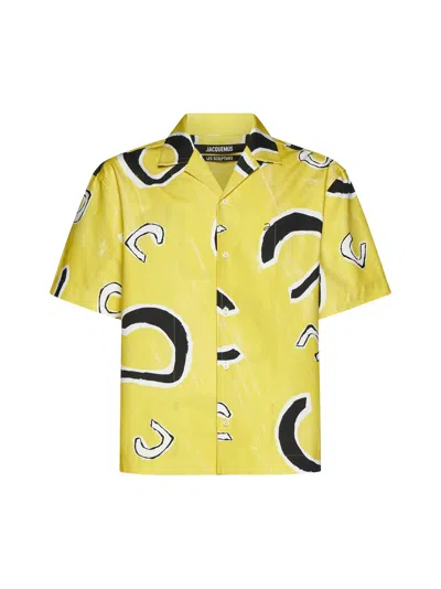 Jacquemus Shirt In Monogramme Black Yellow